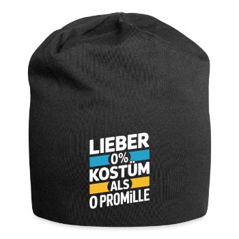 Better 0% costume than 0 per mille booze carnival - Jersey Beanie - black - Front