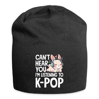 Can't Hear You Im Listening To K-Pop - Jersey-Beanie - Schwarz - Vorne