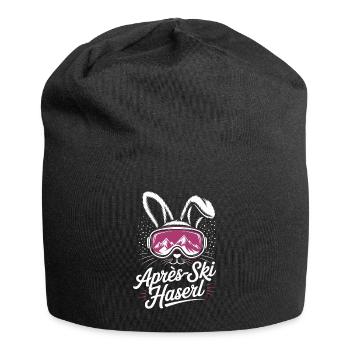 Après-ski bunny hut fun Skier ski bunny - Jersey Beanie - black - Front