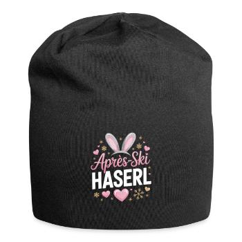 Après-ski bunny hut fun Skier ski bunny - Jersey Beanie - black - Front