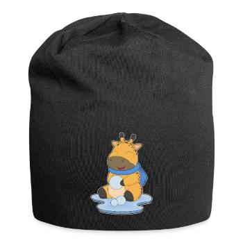 Giraffe Winter Schneeball - Jersey-Beanie - Schwarz - Vorne