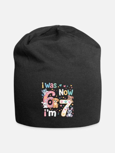 I was 6 now 7 years old - Jersey Beanie - black