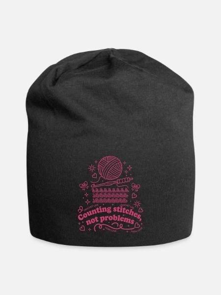 Maschen zählen und keine Probleme Häkelgarn Life Yarn - Jersey-Beanie - Schwarz