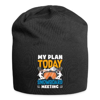 Snowboarding Snowboard Meeting Chairlift - Jersey Beanie - black - Front