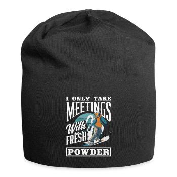 Snowboarding Snowboard Meeting Chairlift - Jersey Beanie - black - Front
