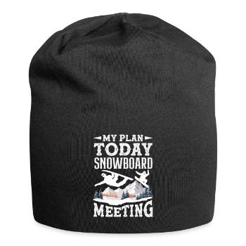 Snowboarding Snowboard Meeting Chairlift - Jersey Beanie - black - Front