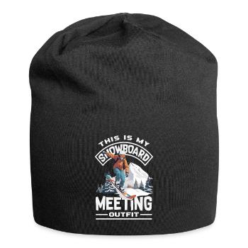 Snowboarding Snowboard Meeting Chairlift - Jersey Beanie - black - Front