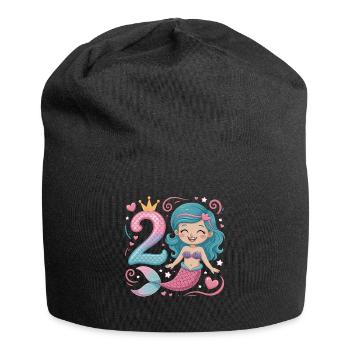 Sirène 2e anniversaire 2 ans - Bonnet en jersey - noir - Devant