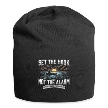 Attrape l’hameçon, pas l’alarme, pêcheur Lever du soleil - Bonnet en jersey - noir - Devant
