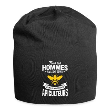 Funny beekeeping gift idea for a beekeeper - Jersey Beanie - black - Front