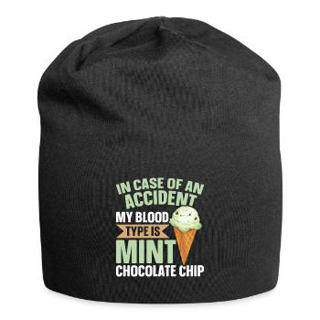Mint Chocolate Chip Flavour Waffle Cone Mint - Jersey Beanie - black - Front