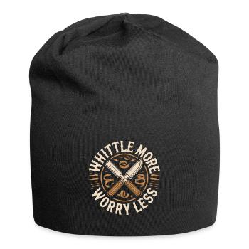 Schnitz mehr, sorge dich weniger - Jersey-Beanie - Schwarz - Vorne