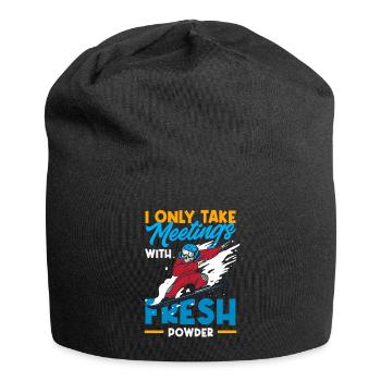 Snowboarding Snowboard Meeting Chairlift - Jersey Beanie - black - Front