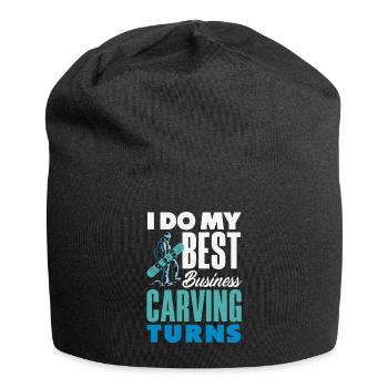 Snowboarding Snowboard Meeting Chairlift - Jersey Beanie - black - Front