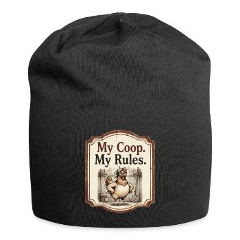 My Coop My Rules Lustige Henne Bauernhof Humor - Jersey-Beanie - Schwarz - Vorne