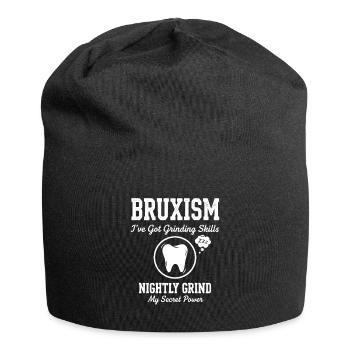 Bruxism Nightly Grind Superpower Teeth Grinding - Jersey Beanie - black - Front