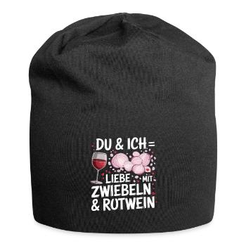 You and I love with onions and red wine for - Jersey Beanie - black - Front