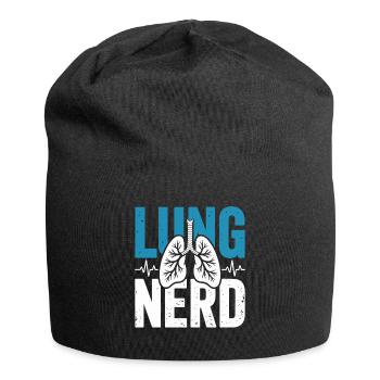 Lung Nerd Lung Lover Shirt - Jersey Beanie - black - Front