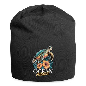Sea Turtle Ocean Addict Design - Bonnet en jersey - noir - Devant