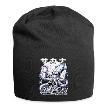 Japan Fischer Kraken Kampf – Ukiyo-e Tintenfisch  - Jersey-Beanie - Schwarz - Vorne