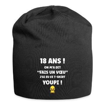 18-jähriges Wunsch-Entlein-T-Shirt - Jersey-Beanie - Schwarz - Vorne