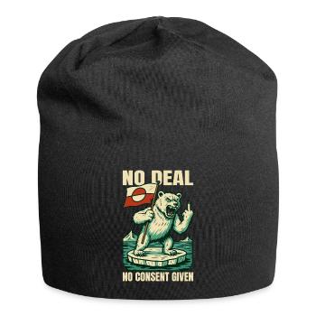 Pas d’accord, pas de consentement, chemise du Groenland - Bonnet en jersey - noir - Devant