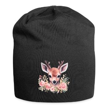 Motif traditionnel de cerf et de biche pour costumes féminins – Traditionnel - Bonnet en jersey - noir - Devant