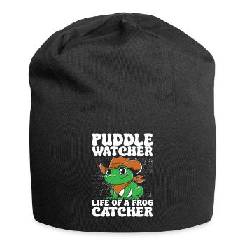 Frog Catcher Puddle Watcher Life Of A Frog - Jersey Beanie - black - Front