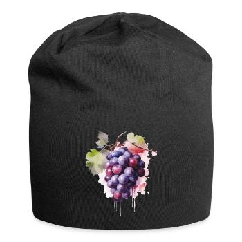 Grapes Watercolor - Jersey Beanie - black - Front