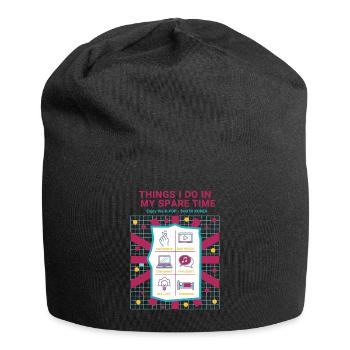 Things I Do In My Spare Time Enjoy K-Pop Korea - Jersey Beanie - black - Front