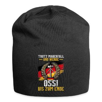 Trotz Mauerfall Und Wende Ossi Bis Zum Ende - Jersey-Beanie - Schwarz - Vorne