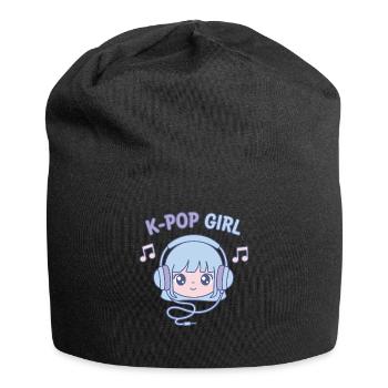 K-Pop Girl Cute Korean Kpop Music Anime Girl - Jersey Beanie - black - Front