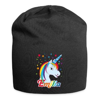 Emilia, nom de jeune fille, prénom préféré - Bonnet en jersey - noir - Devant