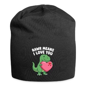 Rawr signifie « Je t’aime » Mignon dinosaure T-Rex - Bonnet en jersey - noir - Devant