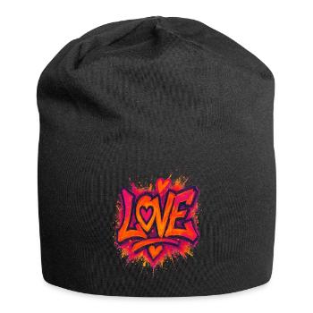 Amour - Cœur - Saint Valentin - Mariage - Bonnet en jersey - noir - Devant