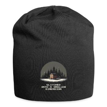 Dimension plus petite buggée | Micro-maison - Bonnet en jersey - noir - Devant