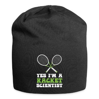 Racket Scientist Saying - Jersey Beanie - black - Front
