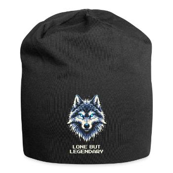 Solitaire mais légendaire | Loup Solitaire - Bonnet en jersey - noir - Devant
