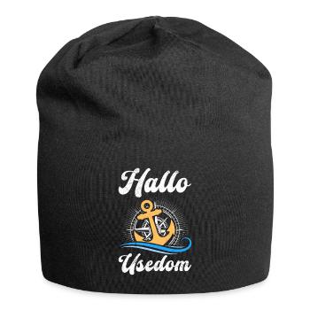 Urlaub auf Usedom Ostsee HALLO USEDOM Lustig - Jersey-Beanie - Schwarz - Vorne