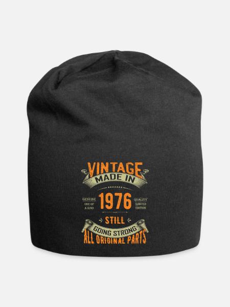 Vintage 1976 läuft immer noch stark - Jersey-Beanie - Schwarz