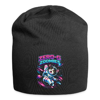 Null-G Zoomies | Astro Cat Space Humor - Jersey Beanie - black - Front
