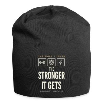 The More I Train The Stronger It Gets - Jersey-Beanie - Schwarz - Vorne