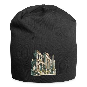Ancient Ruins Architecture Illustration - Jersey Beanie - black - Front
