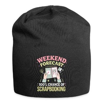 Wochenende Scrapbooking Vorhersage - Jersey-Beanie - Schwarz - Vorne