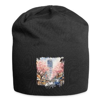 Aquarelle d’Osaka, Osaka Japon - Bonnet en jersey - noir - Devant