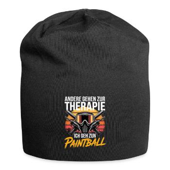  Andere Gehen Zur Therapie Ich Geh Zum Paintball - Jersey-Beanie - Schwarz - Vorne