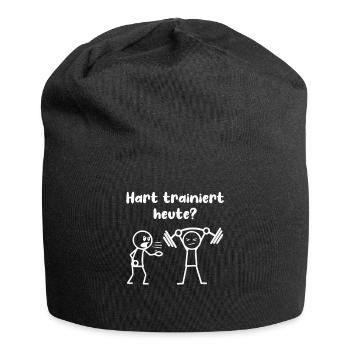 Strichmännchen PAUSE FÜR DIE MUSKELN Lustig - Jersey-Beanie - Schwarz - Vorne