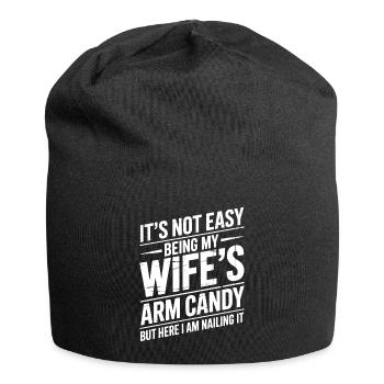 Ehefrau Sprüche Ehefrauen Lustige Ehefrau Geschenk - Jersey-Beanie - Schwarz - Vorne
