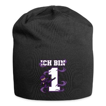 Je suis 1 ninja 1er anniversaire Karaté violet - Bonnet en jersey - noir - Devant
