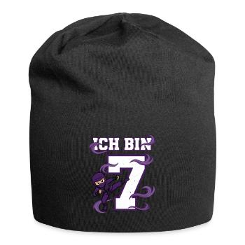 Je suis 7 Ninja, 7e anniversaire Karaté Violet - Bonnet en jersey - noir - Devant